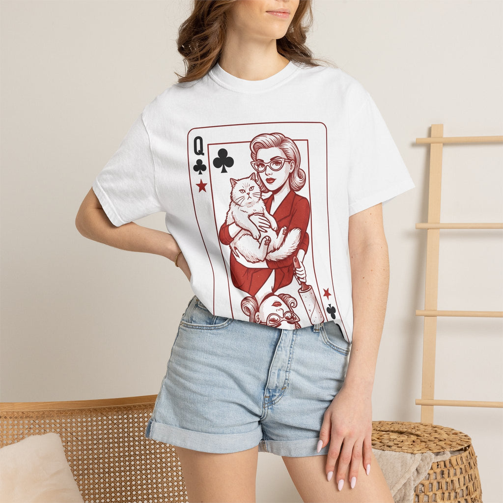 Queen Cat Playing Card Old School T-Shirt – Valentine's Day product image 6