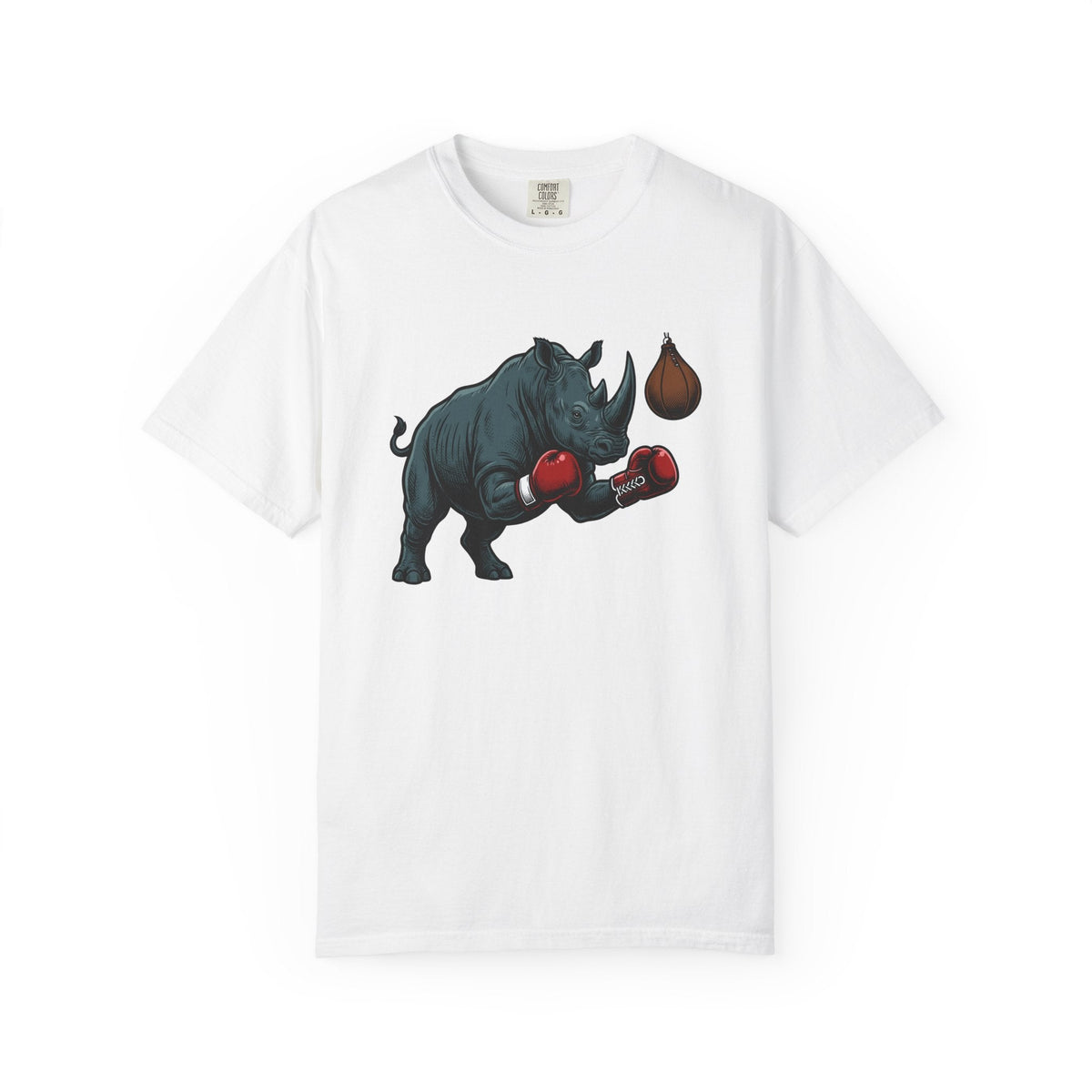 Rhino Fighter Shirt Sports Fauna Unisex Gift Distressed Tee Rhinoceros T-Shirt