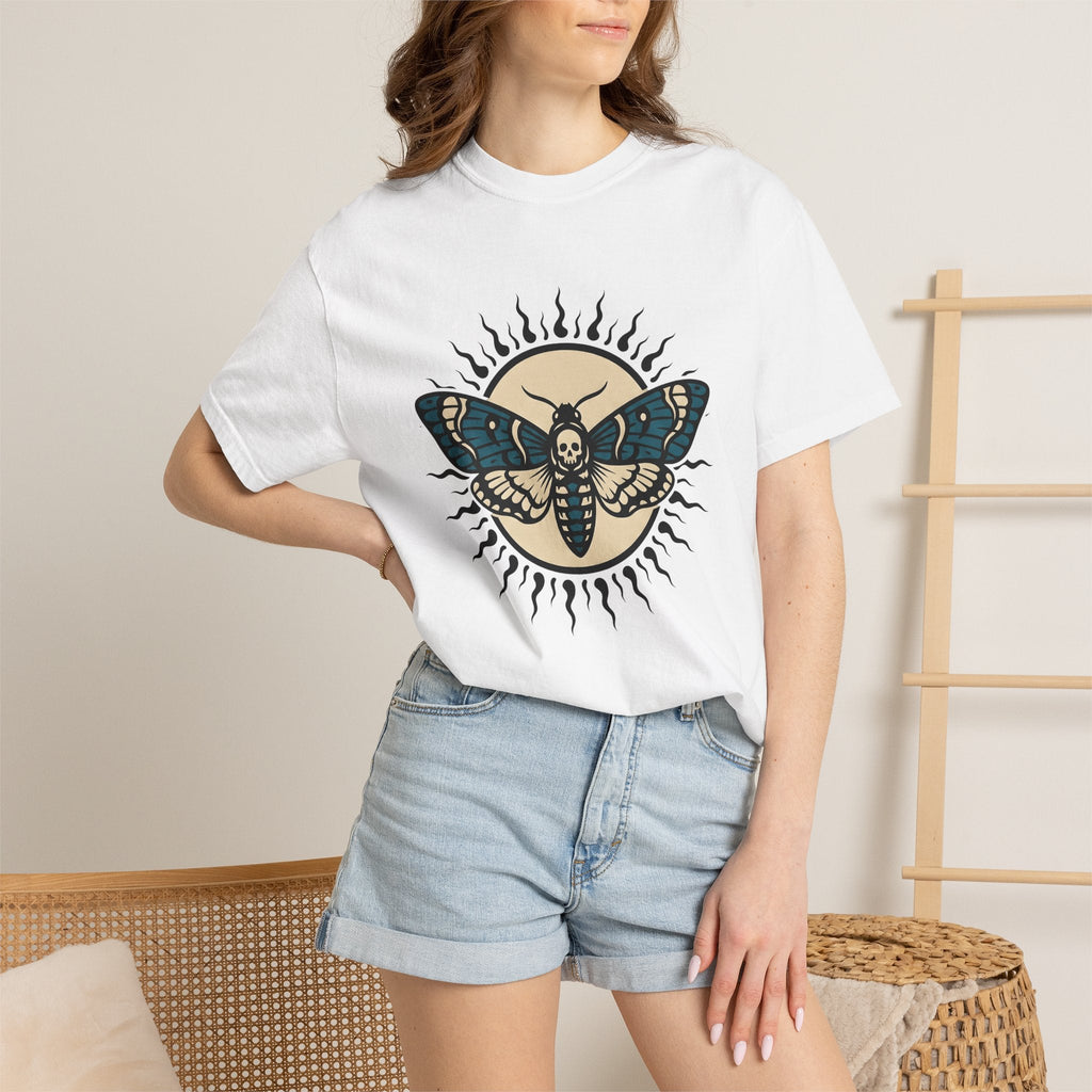 Skull Moth Shirt Boho Chic Dark Gift Women Traditional product image 6