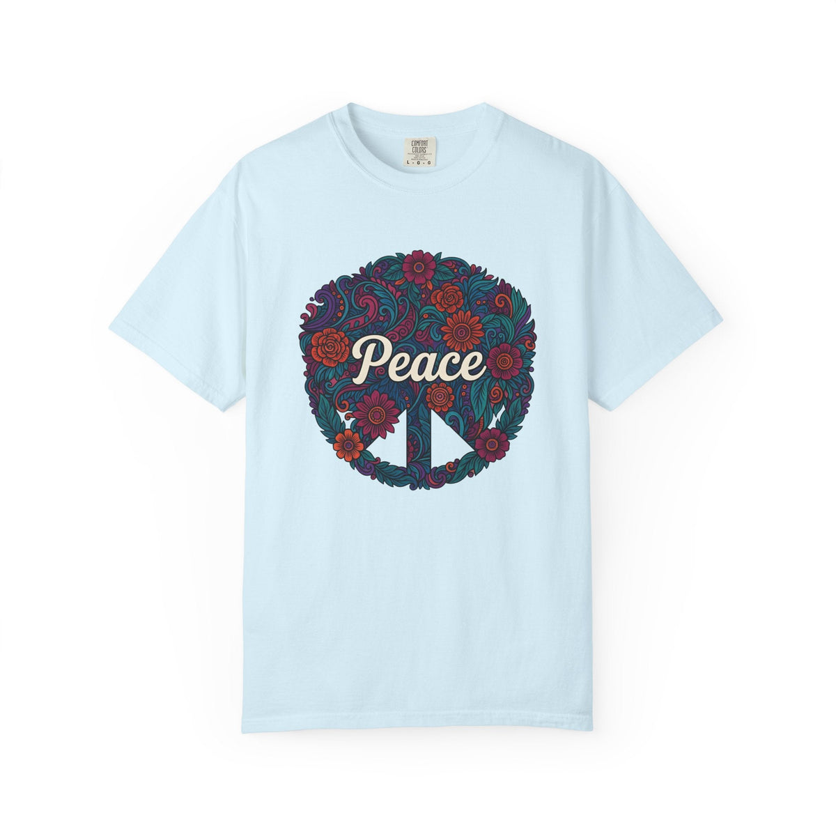 Peace Sign Floral Shirt Hippie Festival Unisex Gift Boho product image 2