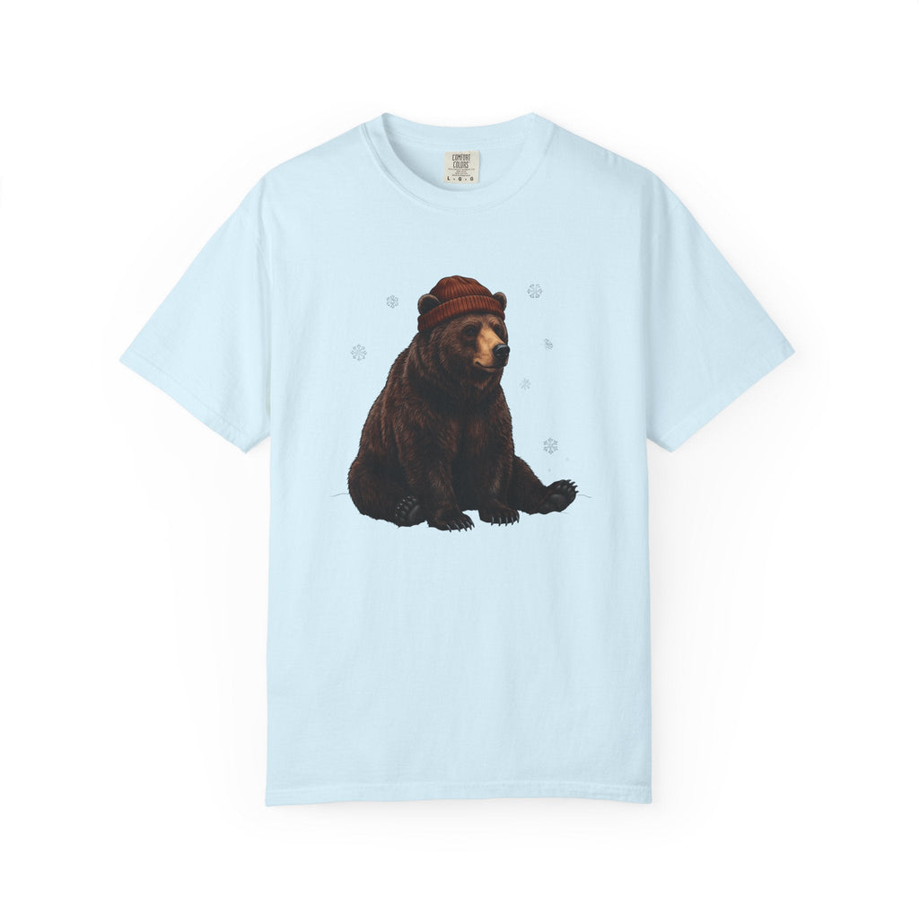 Bear Beanie Shirt Animals Cold Gift Women Sketch Tee product image 2