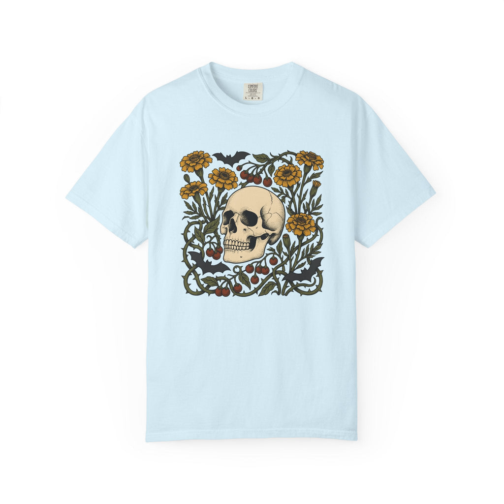 Skull Floral Shirt Halloween Gothic Unisex Gift Tattoo Tee product image 2