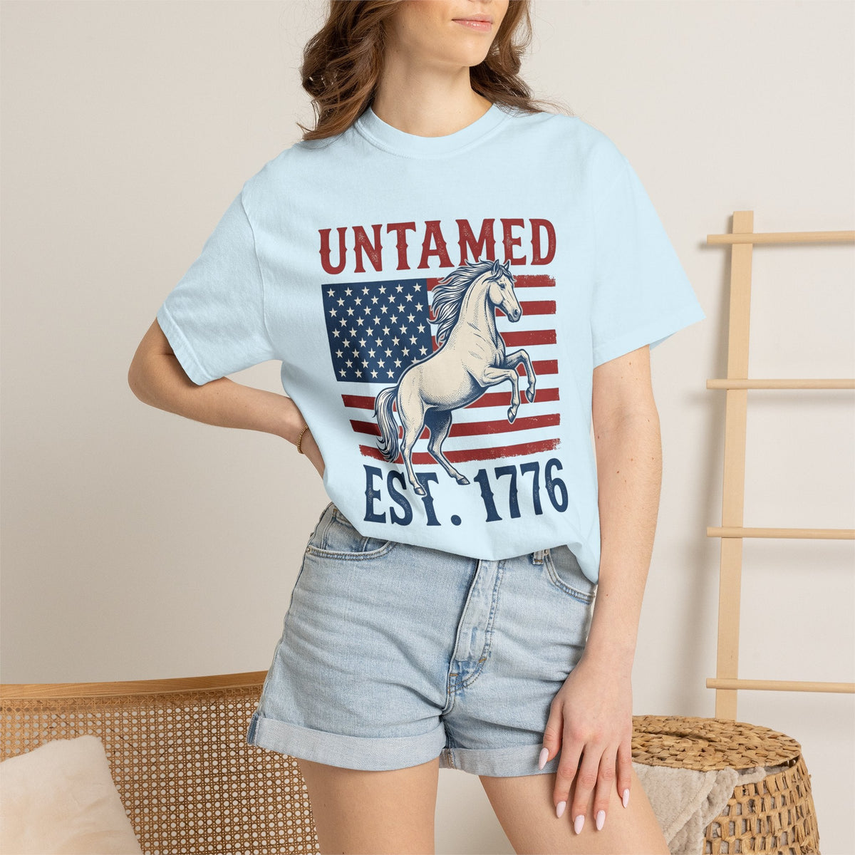 Patriotic Horse Shirt America Western Unisex Gift Vintage product image 9