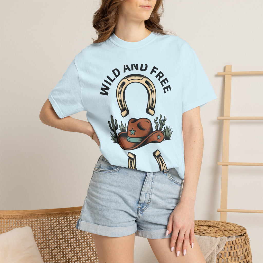 Cowboy Hat Shirt Cowgirl Ranch Gift Women Old West Tee Stetson T-Shirt Cowboy Fan Western Tshirt Farm Graphic Hand Drawn Horseshoe Tshirt