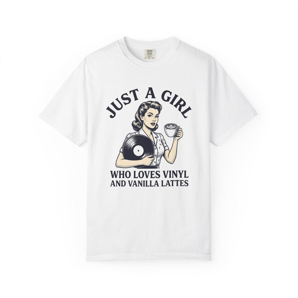 Nostalgic Female Coffee Disc Shirt Coffee Tunes Unisex Gift Antique Tee Coffee