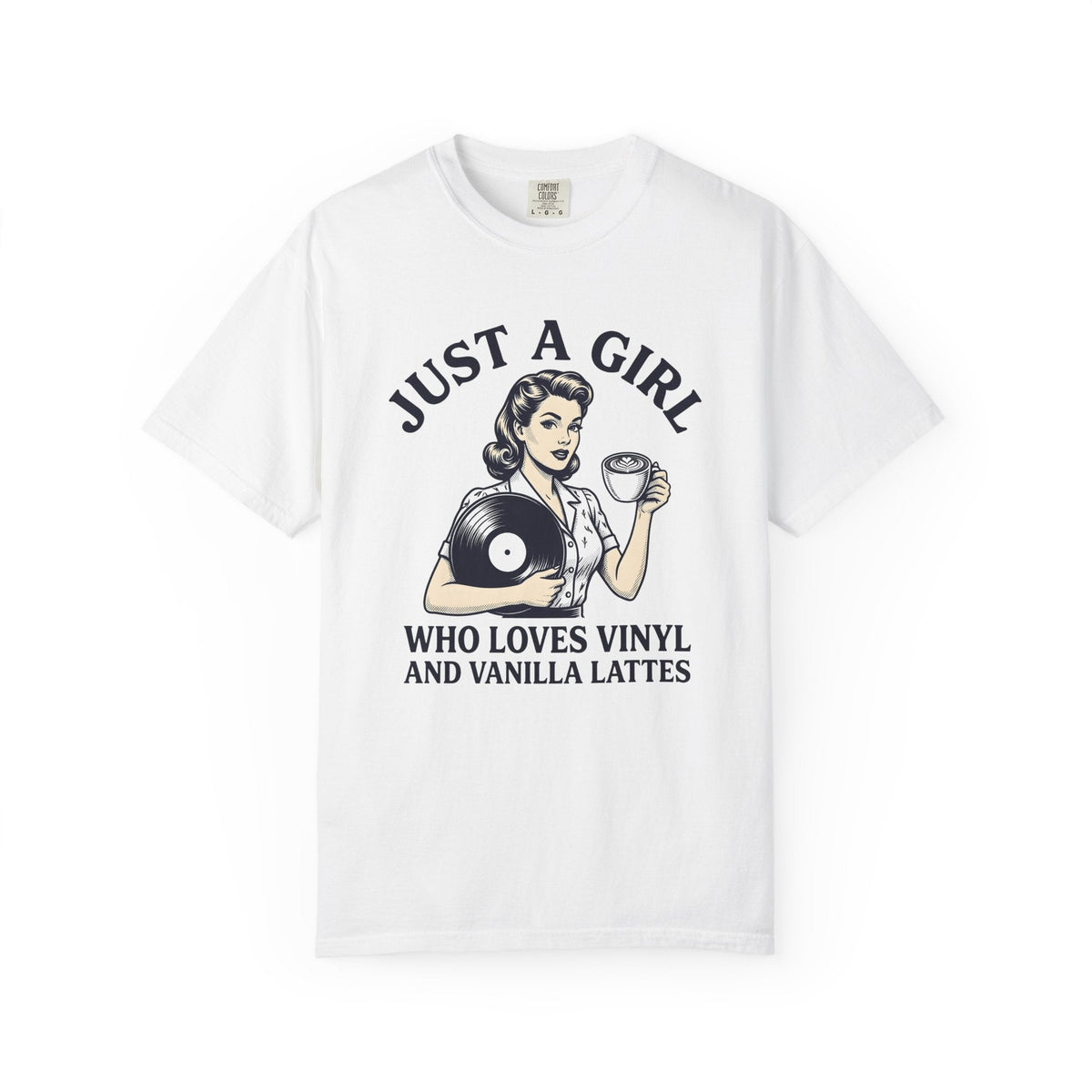 Nostalgic Female Coffee Disc Shirt Coffee Tunes Unisex Gift Antique Tee Coffee