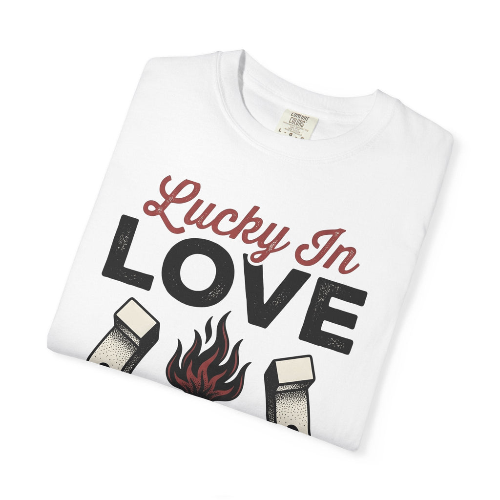 Flaming Heart Horseshoe Shirt St Valentines Day Love Unisex product image 5