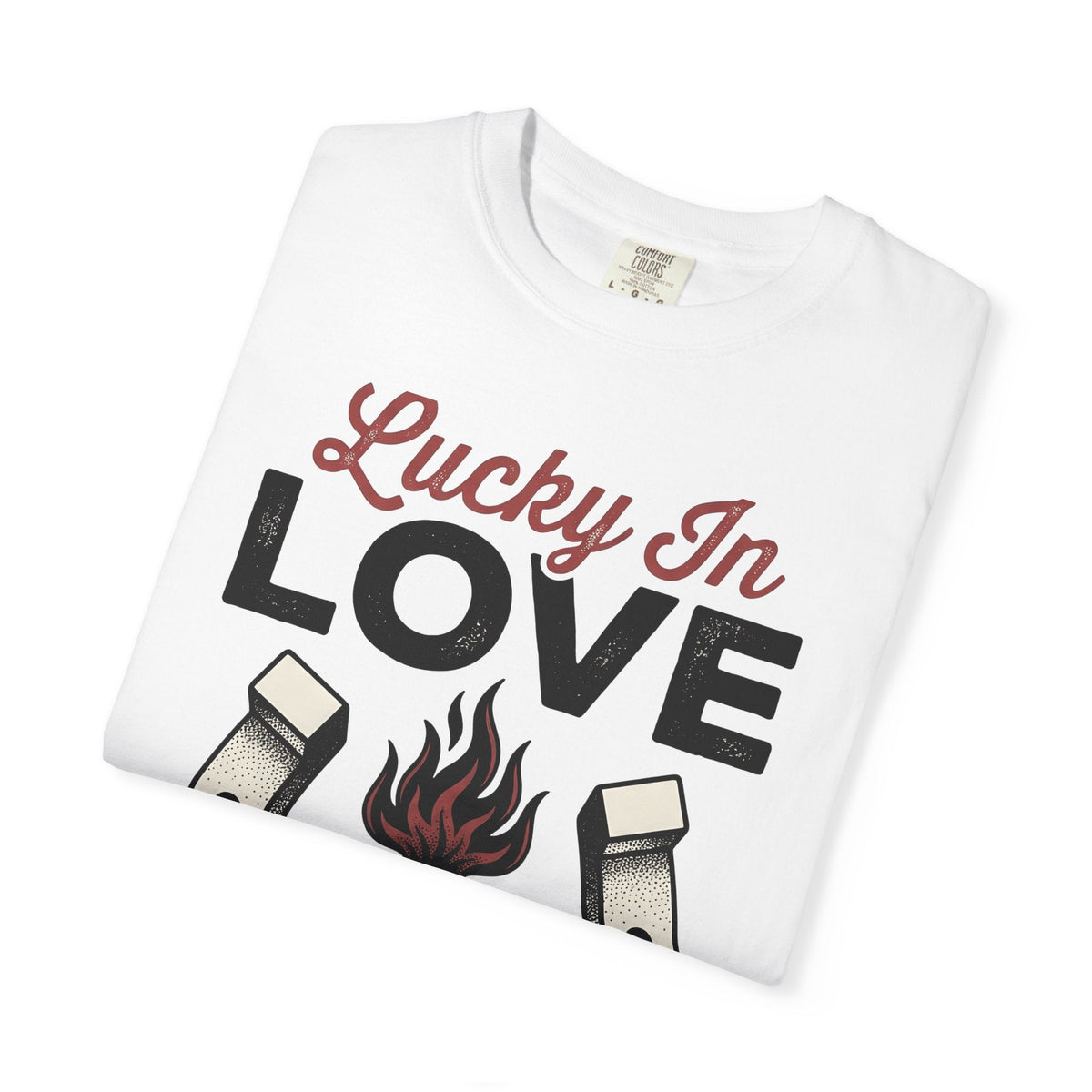 Flaming Heart Horseshoe Shirt St Valentines Day Love Unisex product image 5