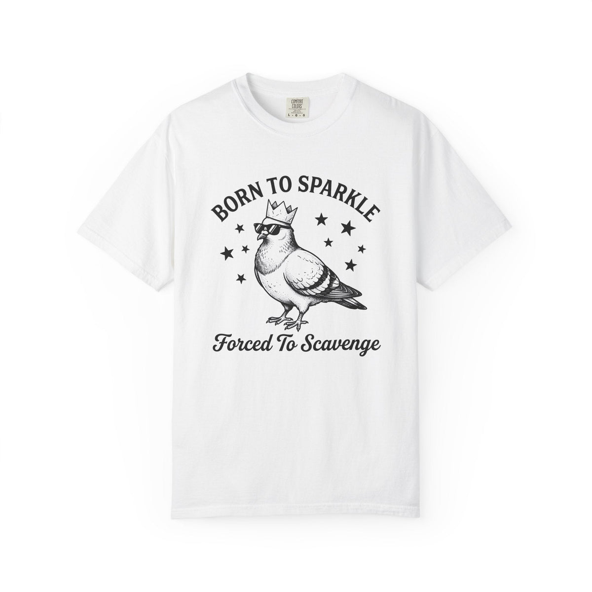Pigeon Crown Cartoon T-Shirt – Funny Bird Critter Comic product image 1