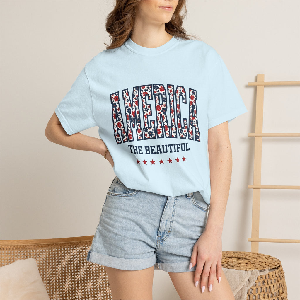Floral Stars Pattern Shirt 4th Of July Patriotic Unisex product image 9
