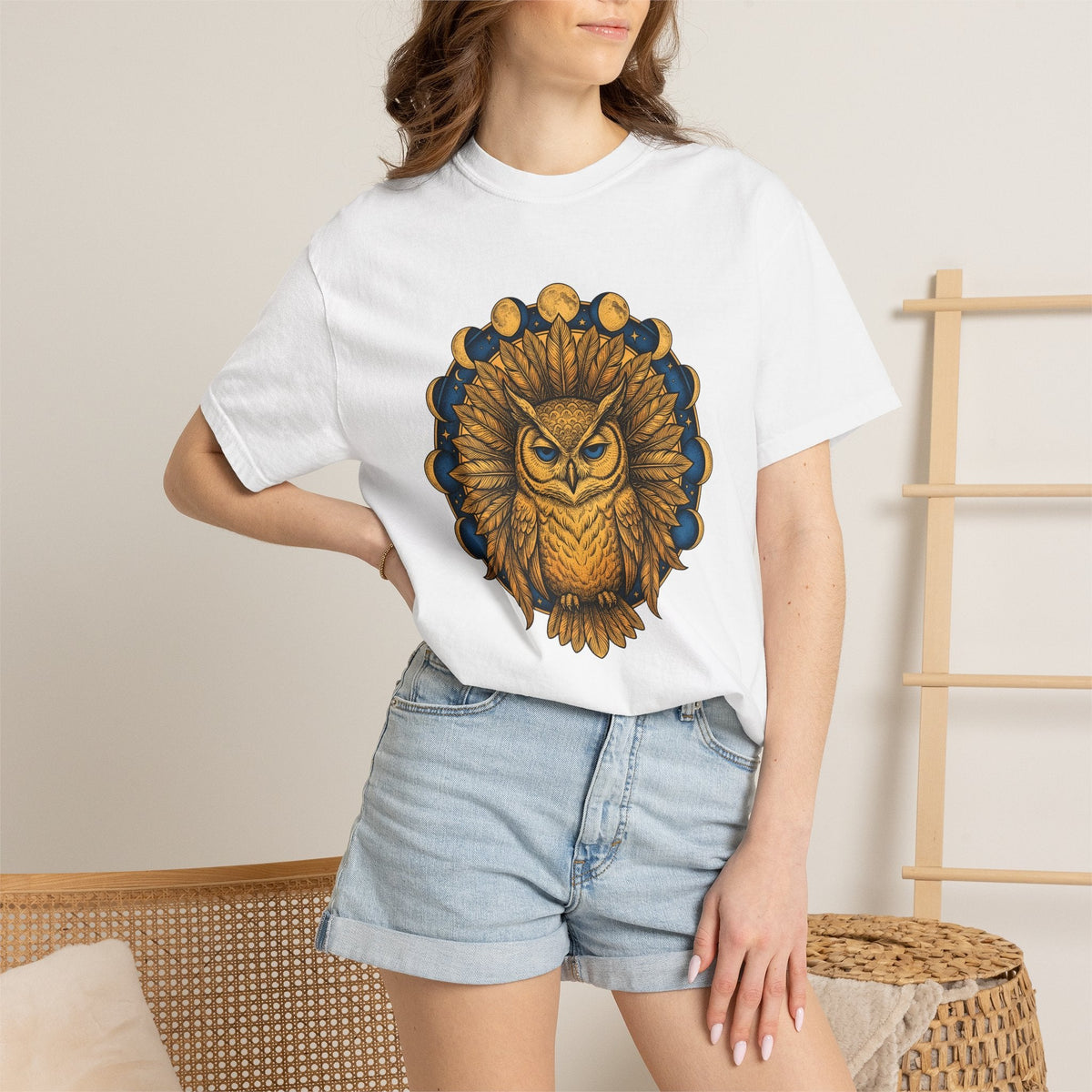 Owl Mandala Shirt Boho Chic Celestial Unisex Gift Tee product image 6