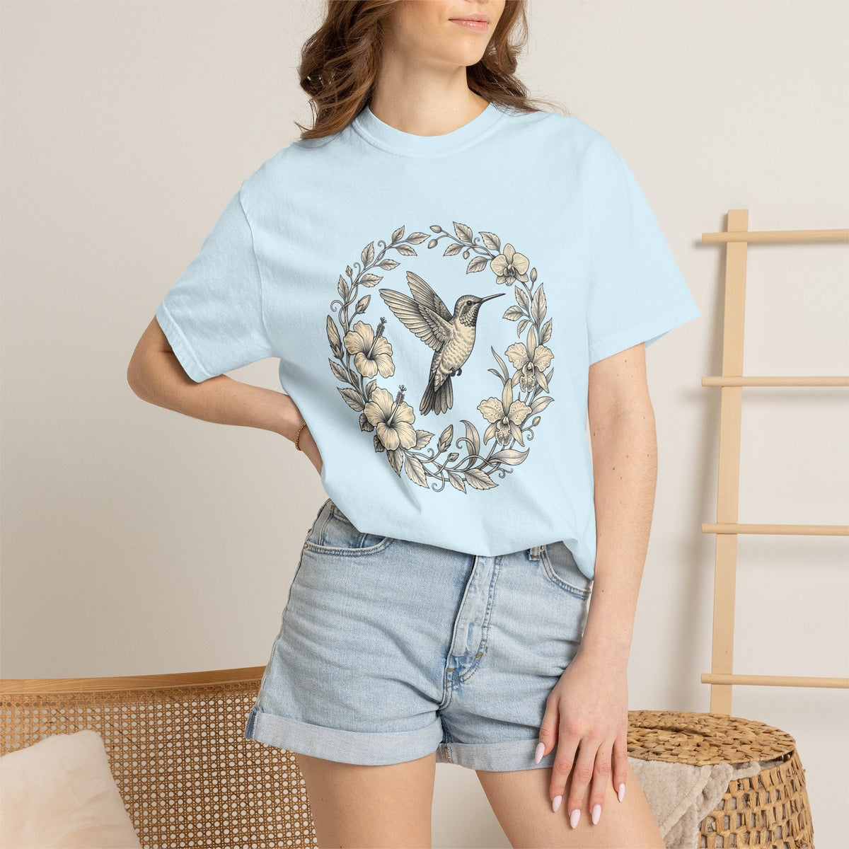 Hummingbird Ring Shirt Animals & Flowers Environment Unisex Gift Leafy Tee