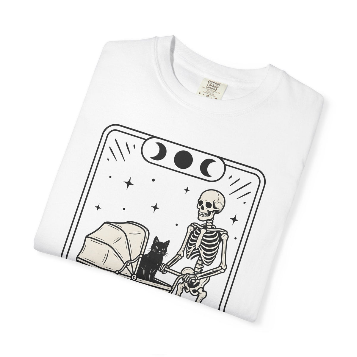 Skeleton Kitten Tarot Shirt Cat Gift Women Eerie Tee Occult product image 5