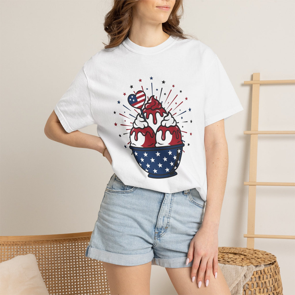 Ice Cream Scoop Shirt Desserts America Unisex Gift Kawaii product image 6