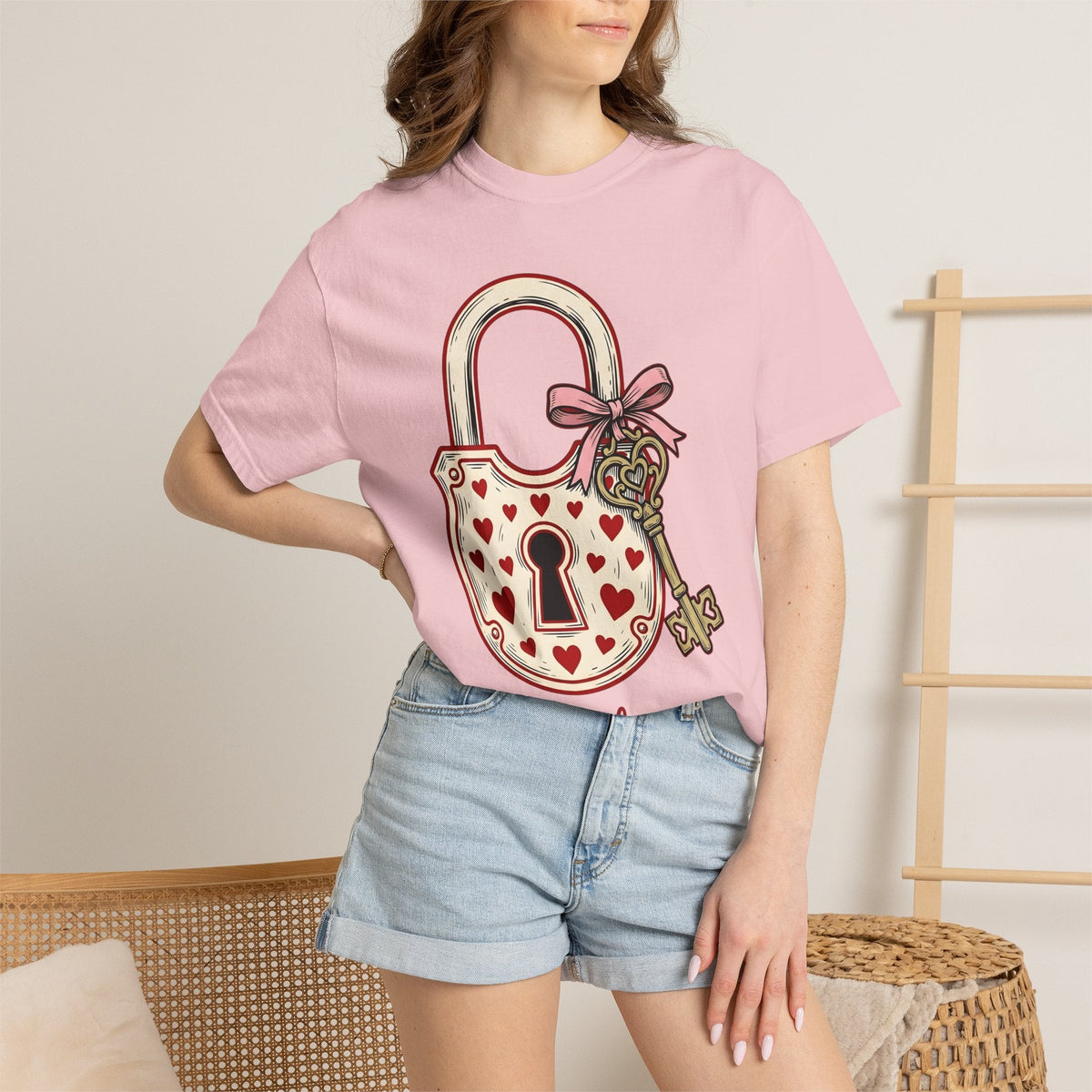 Love Lock Shirt Valentine Partner Unisex Gift Retro Tee product image 12