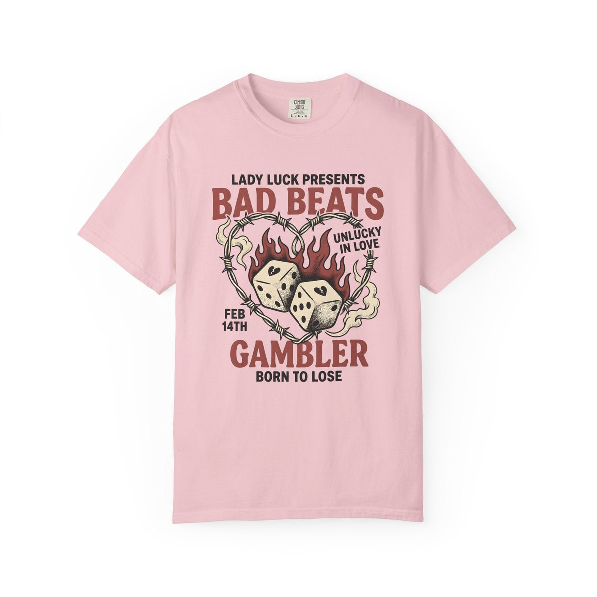 Dice Heart Shirt Valentines Day Gambler Unisex Gift Tattoo product image 3