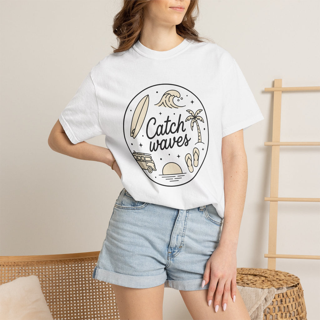 Surfboard Wave Shirt Surfing Beach Gift Women Line Art Tee product image 6
