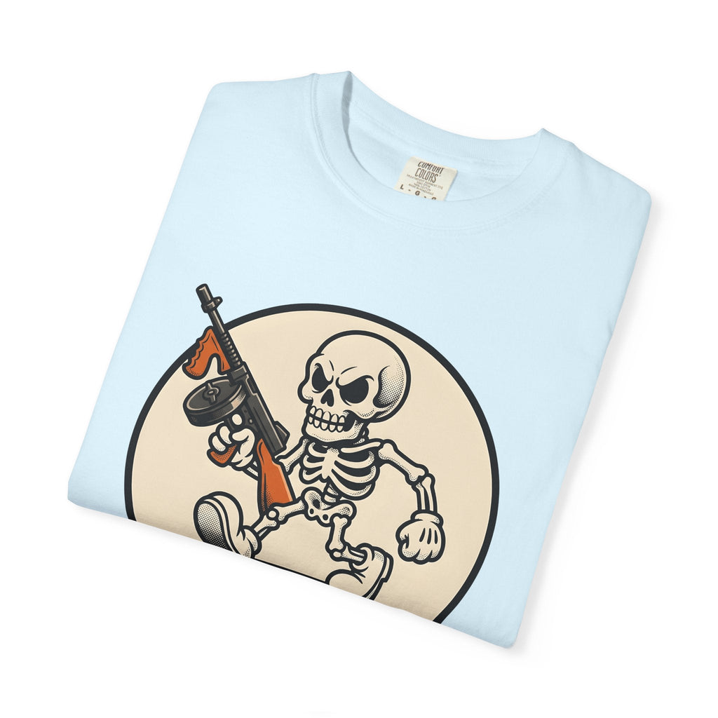 Skull Mobster Comic T-Shirt – Halloween Gangster Bones product image 9