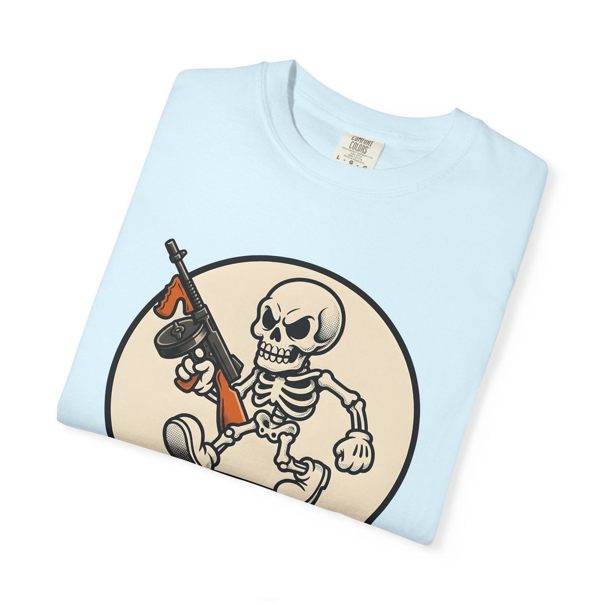 Skull Mobster Comic T-Shirt – Halloween Gangster Bones product image 9