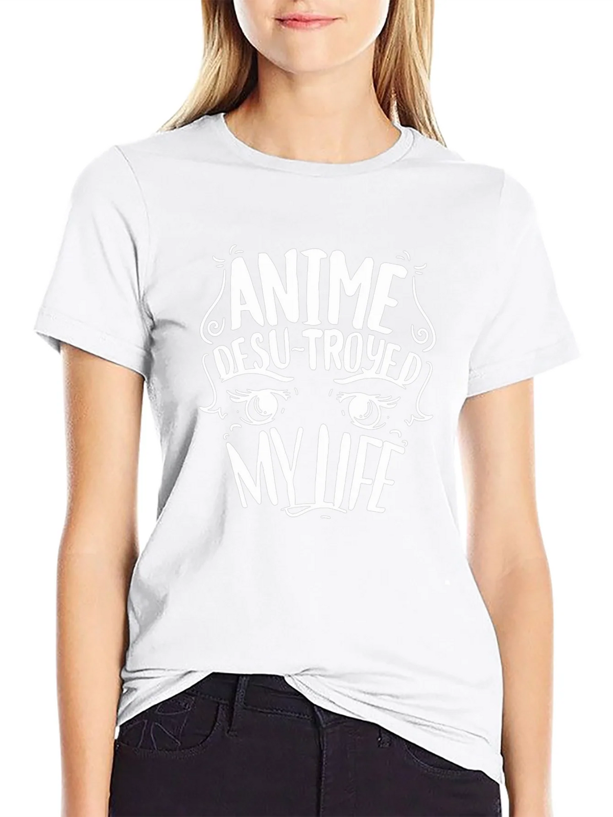 Anime Destroyed My Life Black Graphic Tee product image 8
