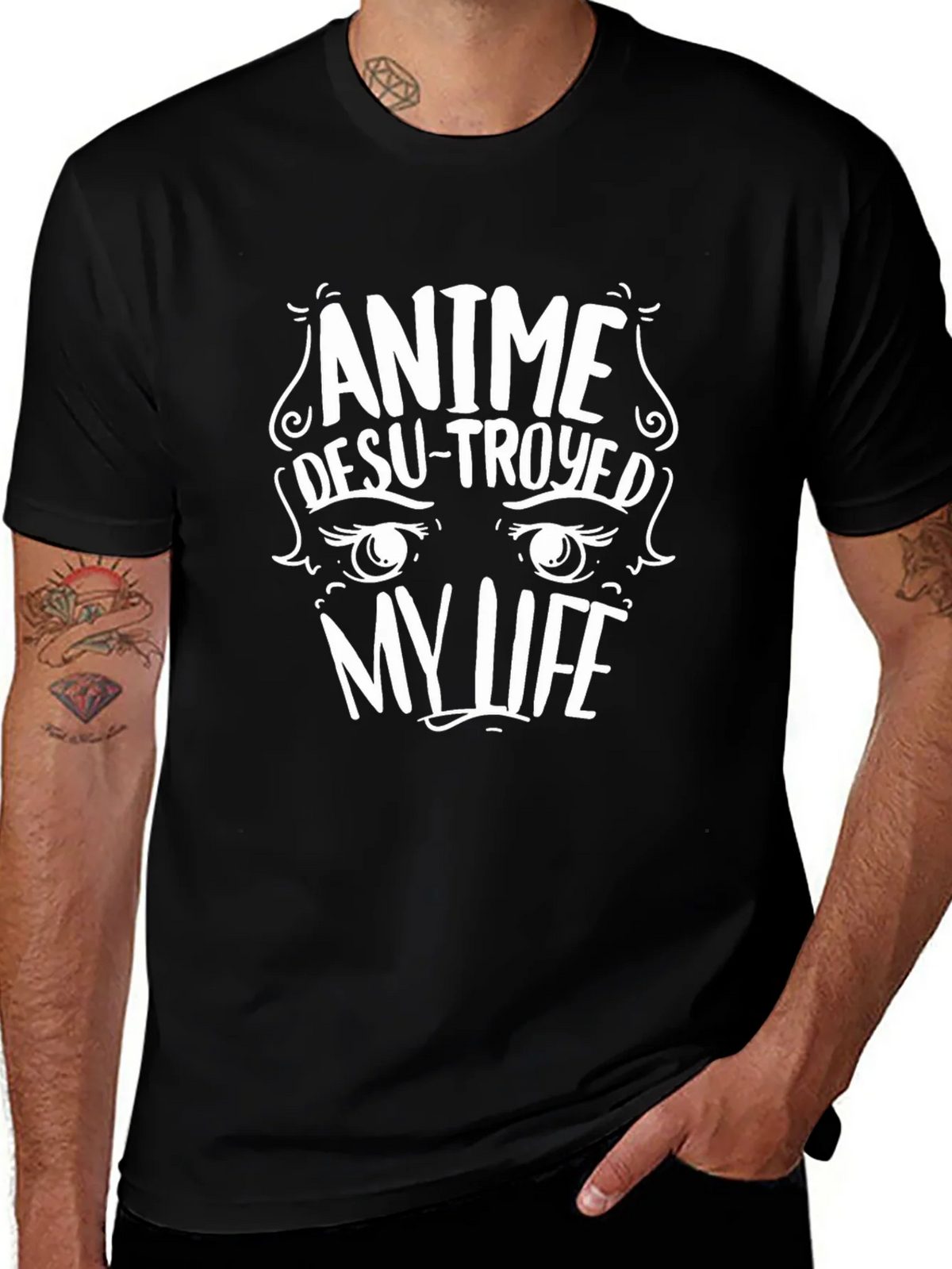 Anime Destroyed My Life Black Graphic Tee product image 1