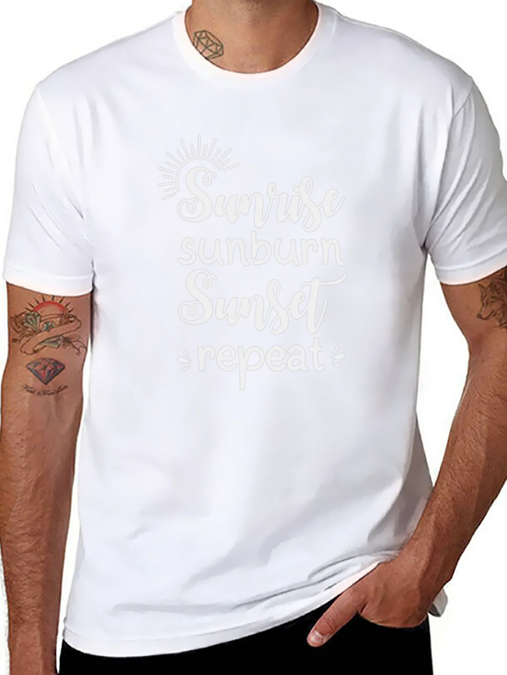 Sunrise Sunburn Sunset Repeat Black T-Shirt product image 3