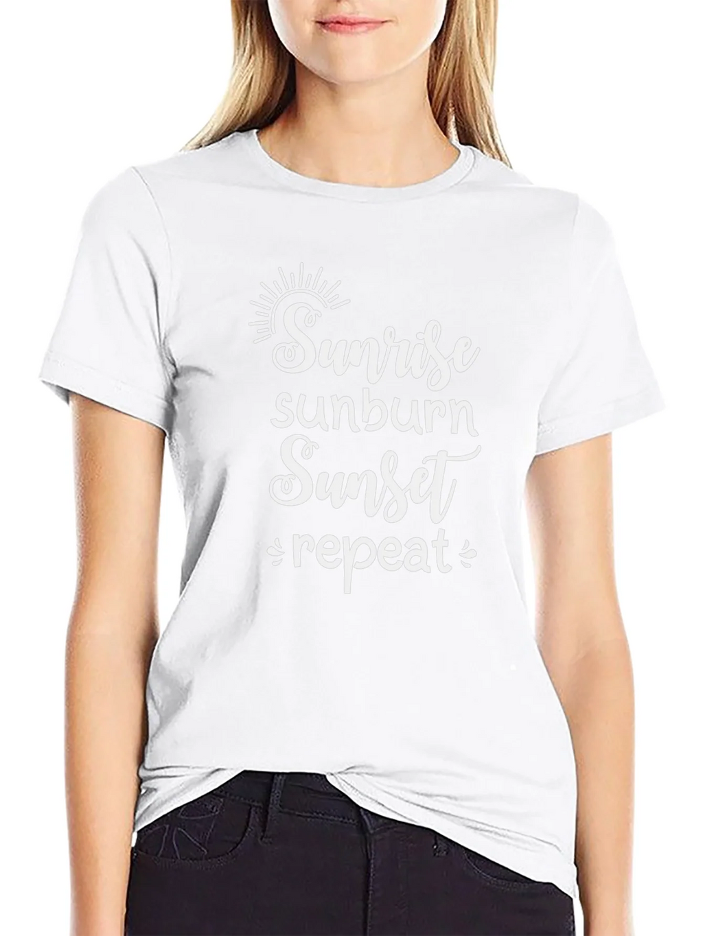 Sunrise Sunburn Sunset Repeat Black T-Shirt product image 4