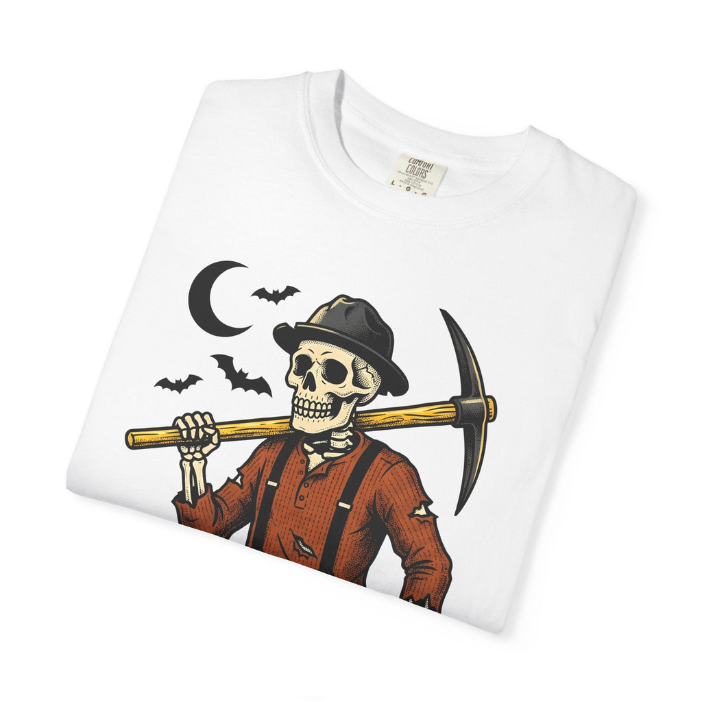 Skeleton Miner Shirt Halloween Dark Unisex Gift Retro Tee product image 5