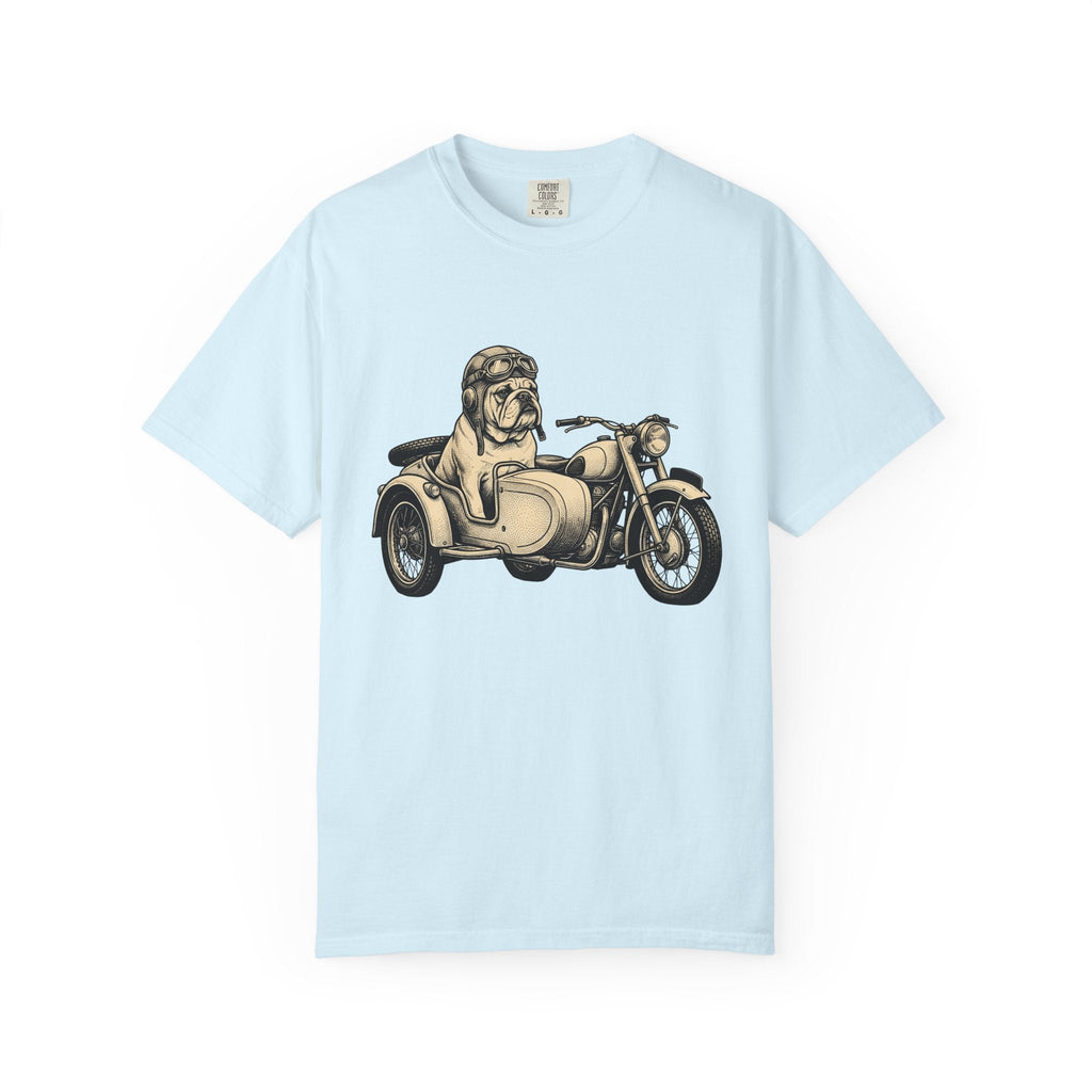 Bulldog Motorcycle Shirt Dog Biker Unisex Gift Vintage Tee product image 2