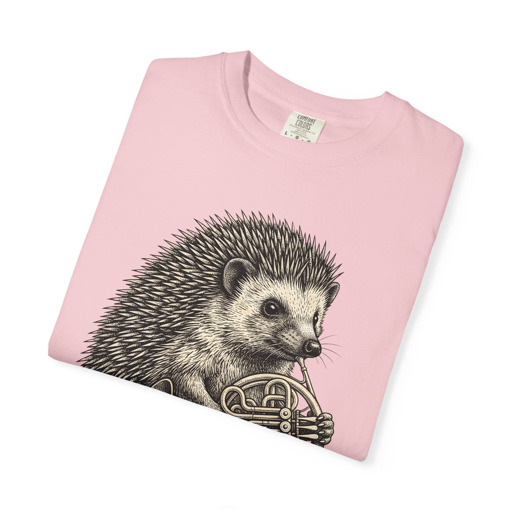 Hedgehog Horn Shirt Animals Instruments Unisex Gift Retro product image 11