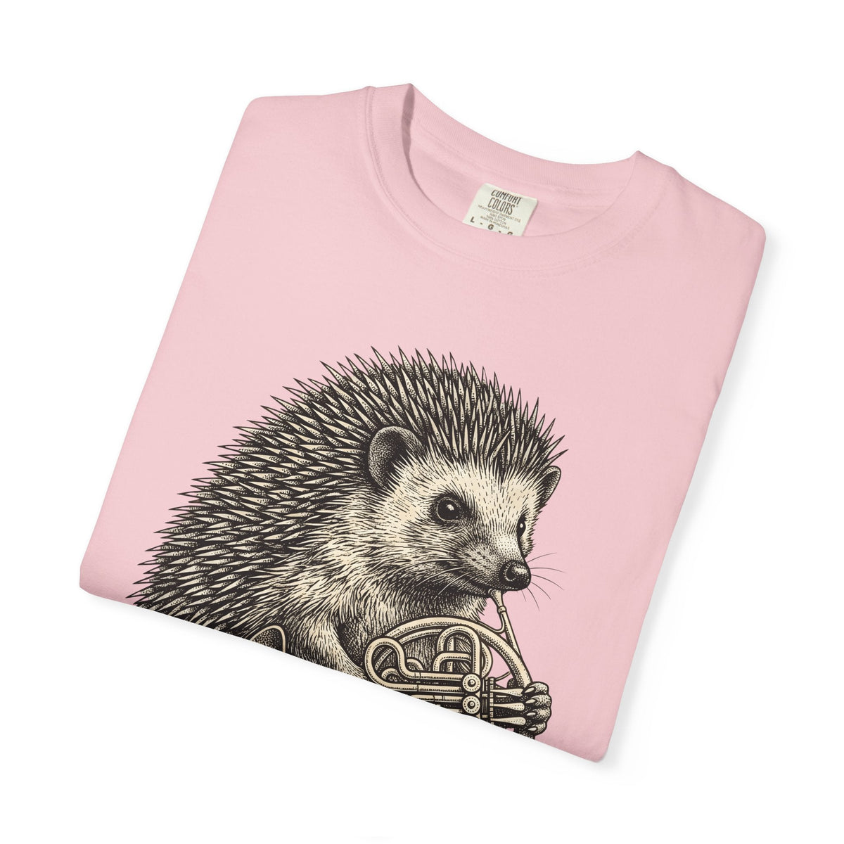 Hedgehog Horn Shirt Animals Instruments Unisex Gift Retro product image 11