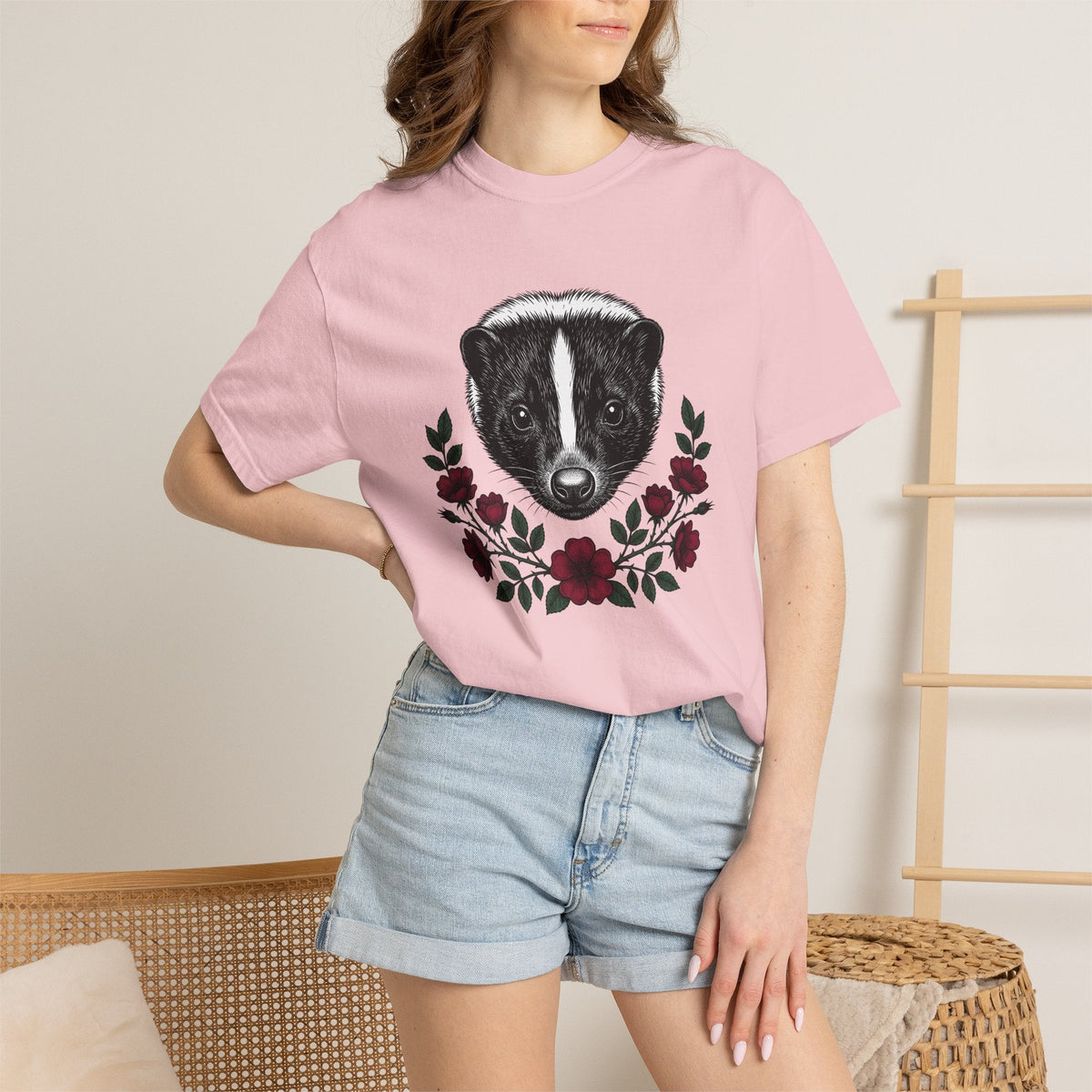 Skunk Face Shirt Animal Nature Unisex Gift Hand Drawn Tee product image 12