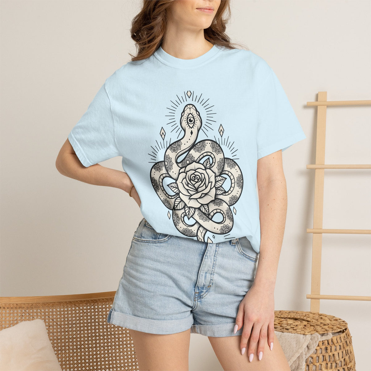 Serpent Flower Shirt Boho Chic Magic Unisex Gift Ink Tee product image 9