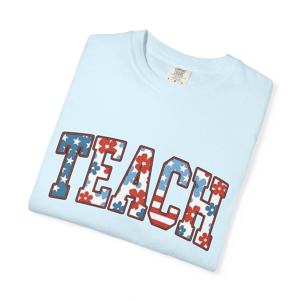 Patriotic Floral Text Shirt America Teacher Unisex Gift product image 8