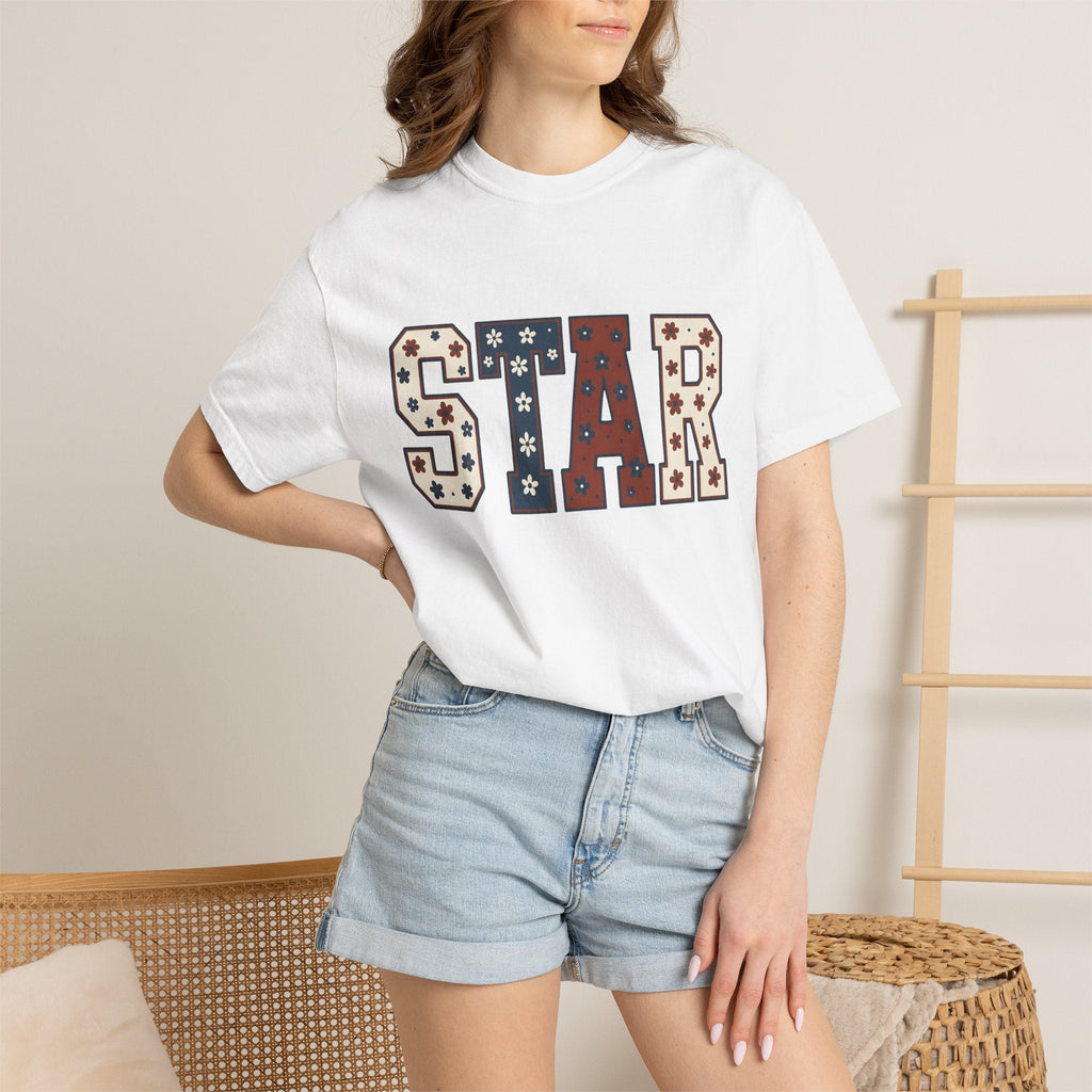 Floral Block Letters Shirt 4th Of July Summer Unisex Gift product image 6