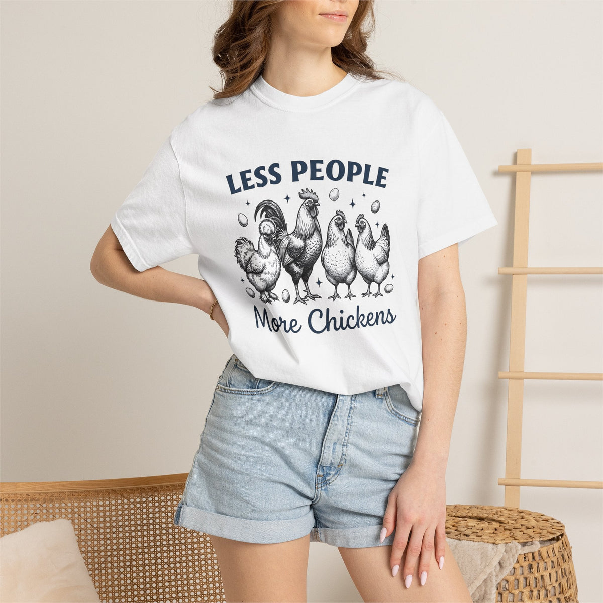 Chicken Group Shirt Farm Unisex Gift Hand Drawn Tee Flock product image 6
