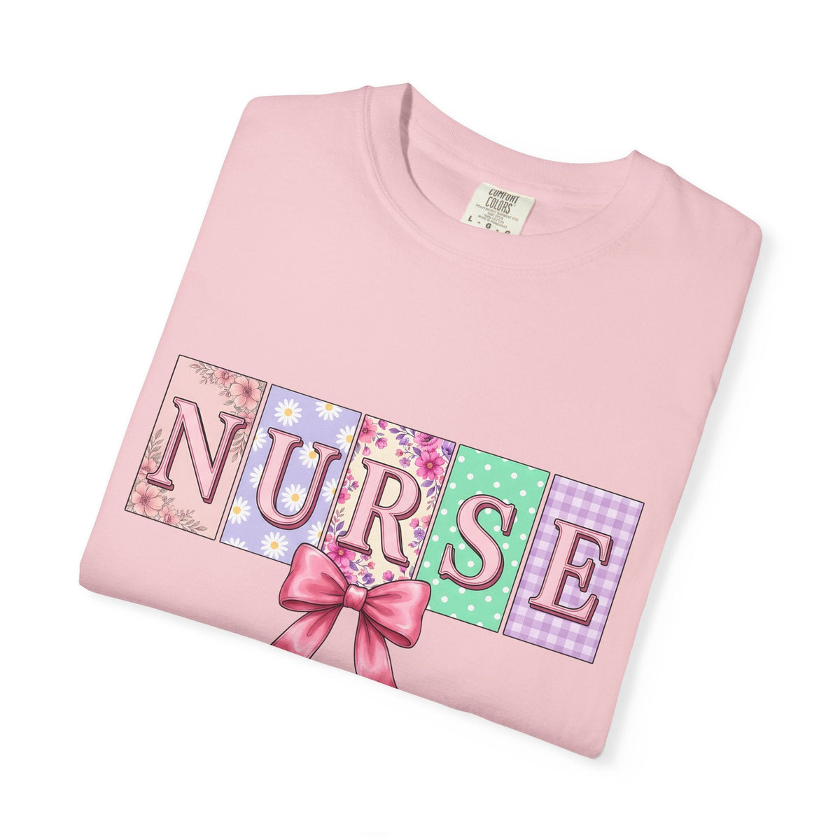 Floral Nurse Pastel Bow T-Shirt – Nursing Pride Flower product image 11