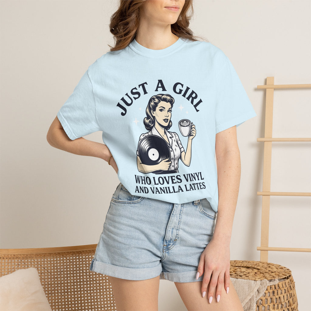 Nostalgic Female Coffee Disc Shirt Coffee Tunes Unisex Gift Antique Tee Coffee