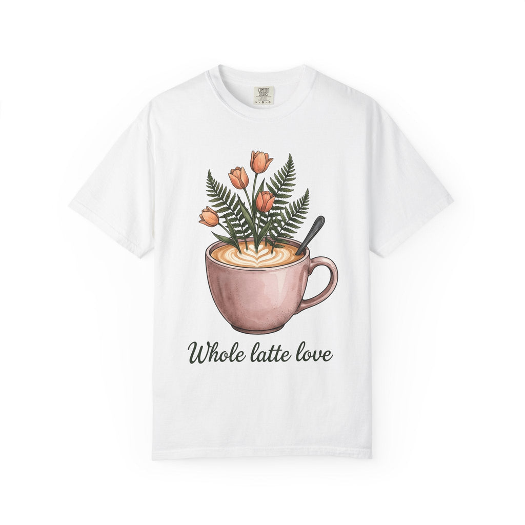 Latte Cup Shirt Coffee Buds Unisex Gift Line Art Tee Coffee Mug T-Shirt Coffee