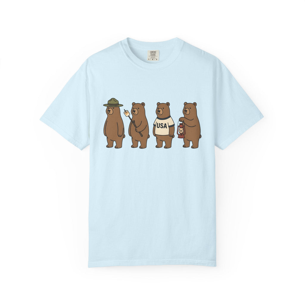 Camping Bears Shirt America Unisex Gift Cartoon Tee Bear product image 2