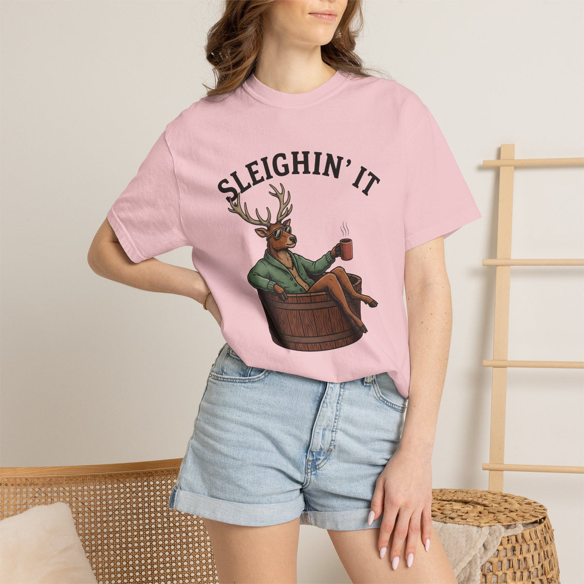 Stag Hot Tub Retro T-Shirt – Funny Christmas Deer Vacation product image 12