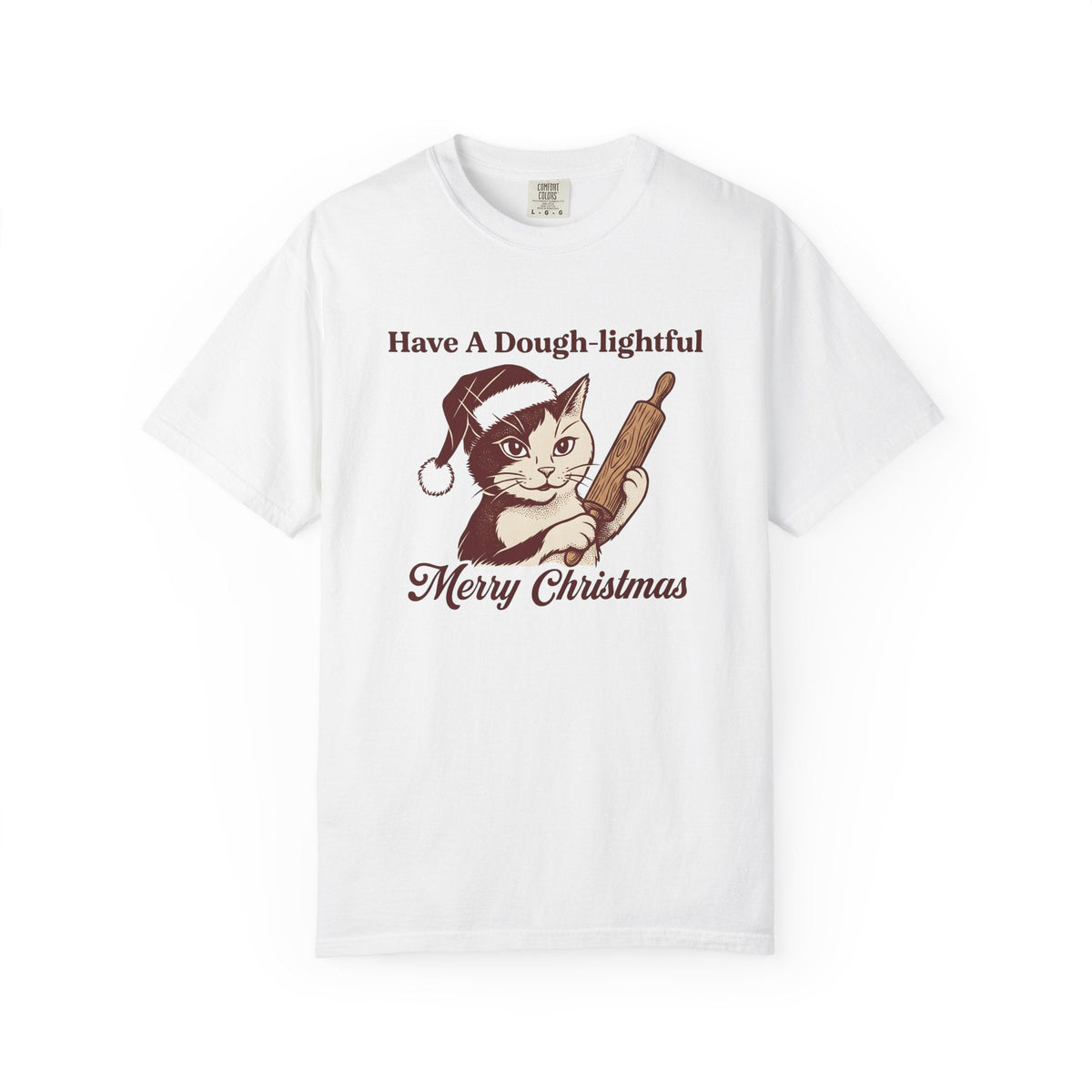 Kitty Santa Hat Shirt Cat Holiday Gift for Women Retro Tee Cat Lady T-Shirt Cat