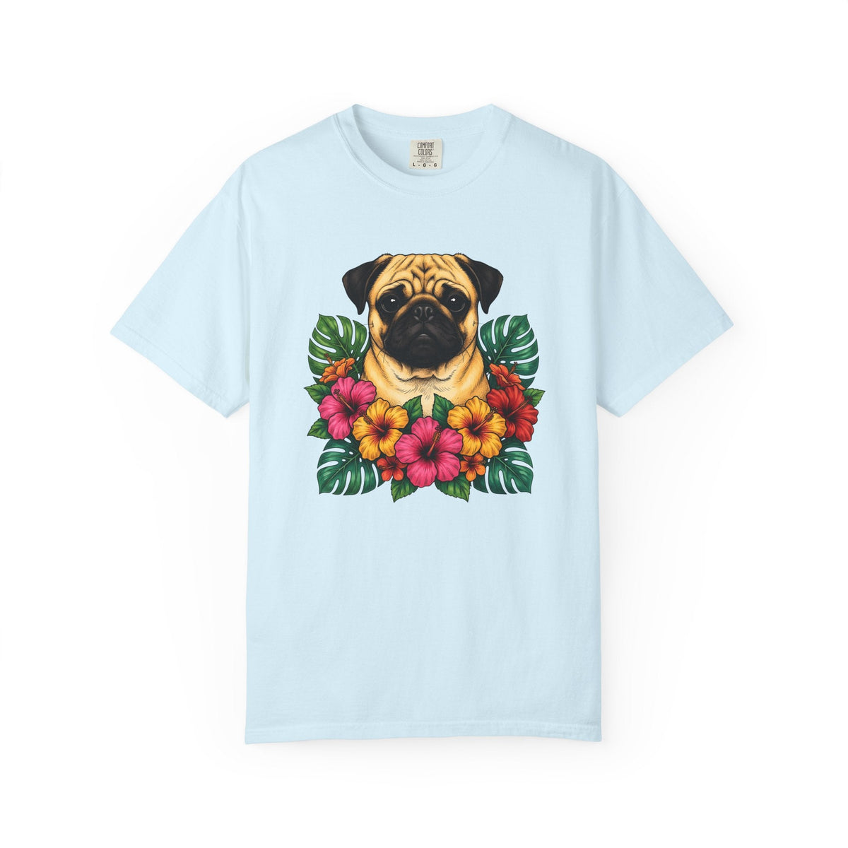 Pug Shirt Dog Botanicals Gift Women Sketch Tee Mops T-Shirt product image 2