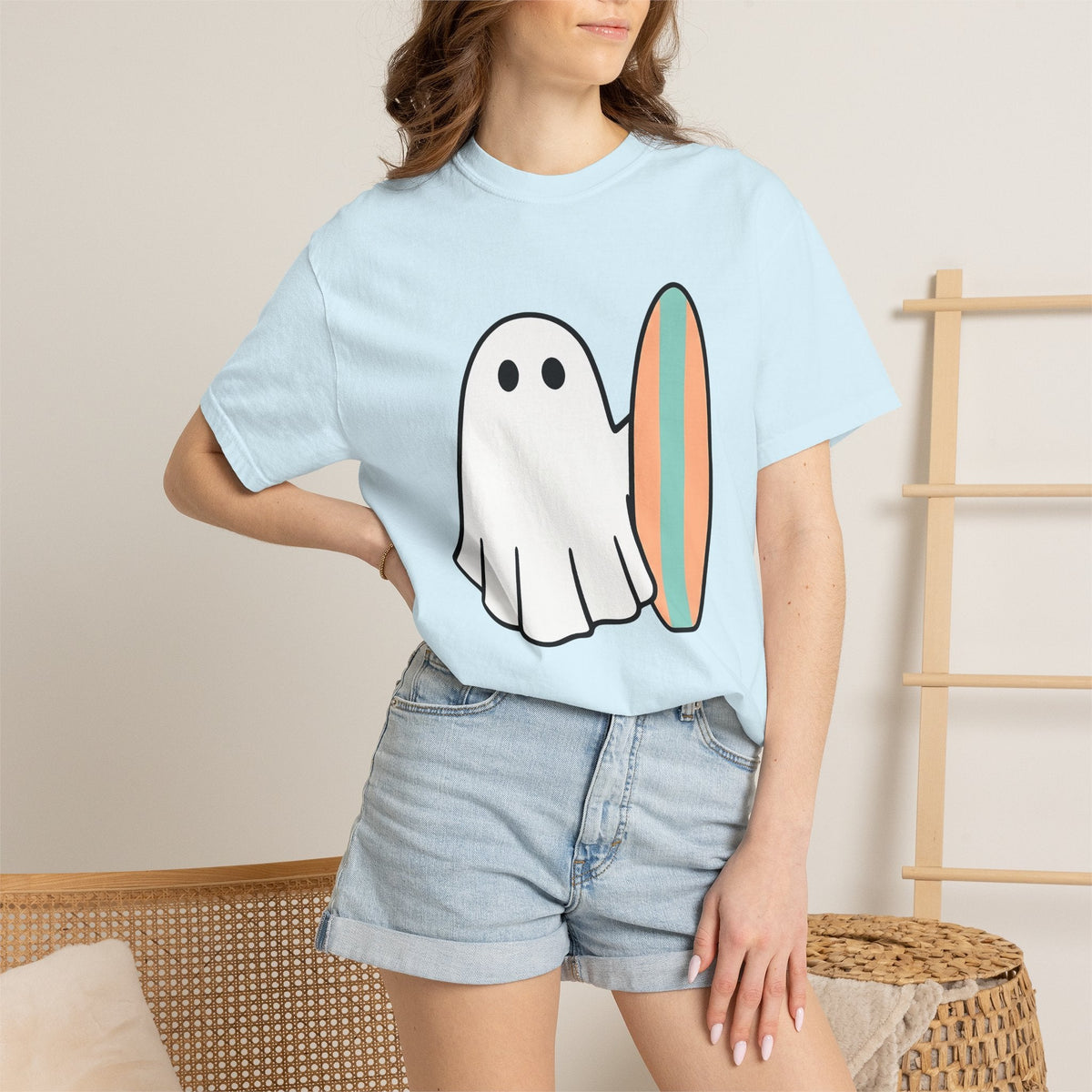 Ghost Wave Shirt Surfing Shore Unisex Gift Simple Tee product image 10