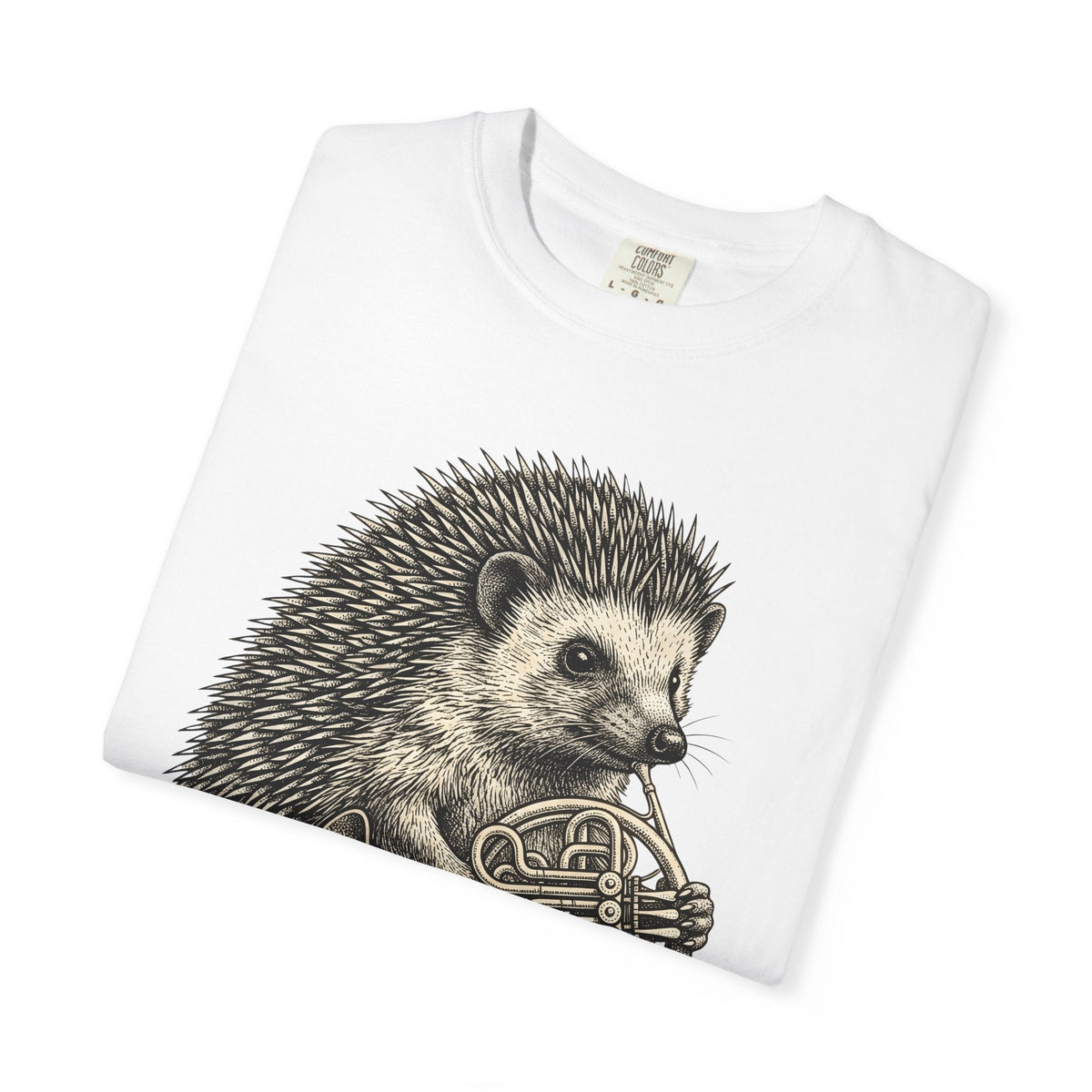 Hedgehog Horn Shirt Animals Instruments Unisex Gift Retro product image 5