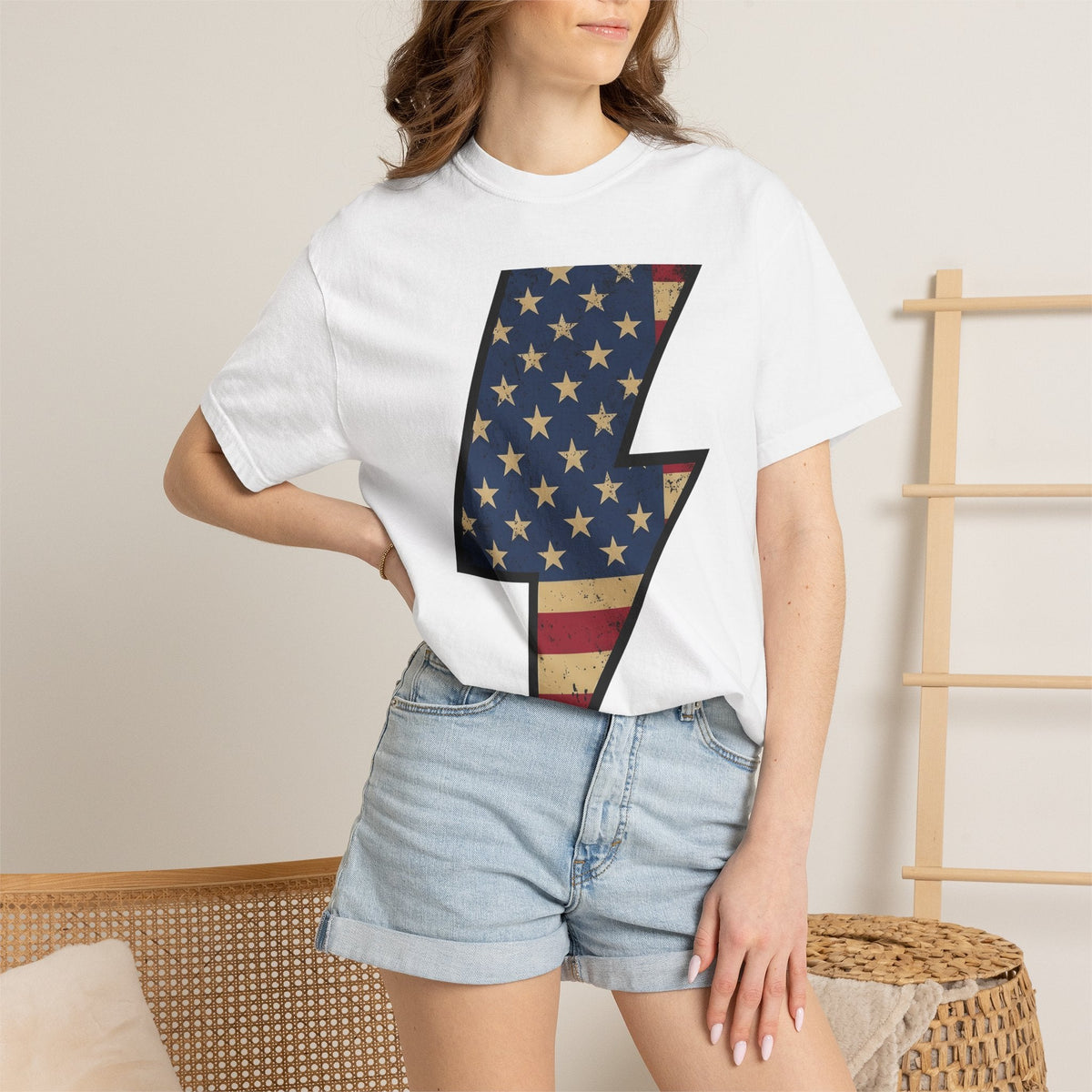 Lightning Strike Shirt America Freedom Unisex Gift Line Art product image 6