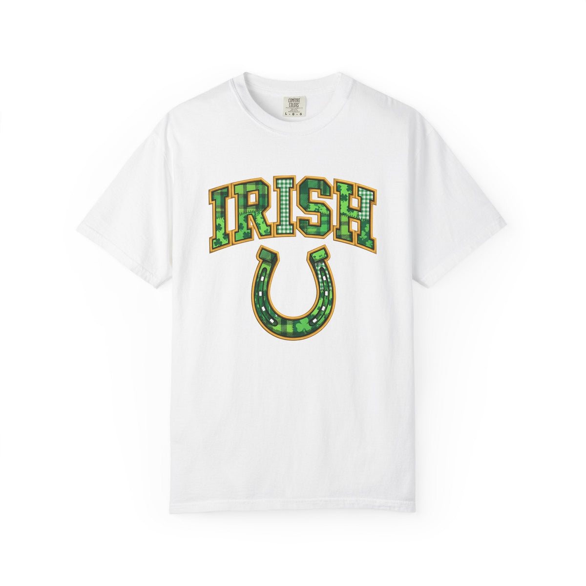 Horseshoe Shirt St Patrick's Day Charm Unisex Gift Applique Tee Horse Shoe