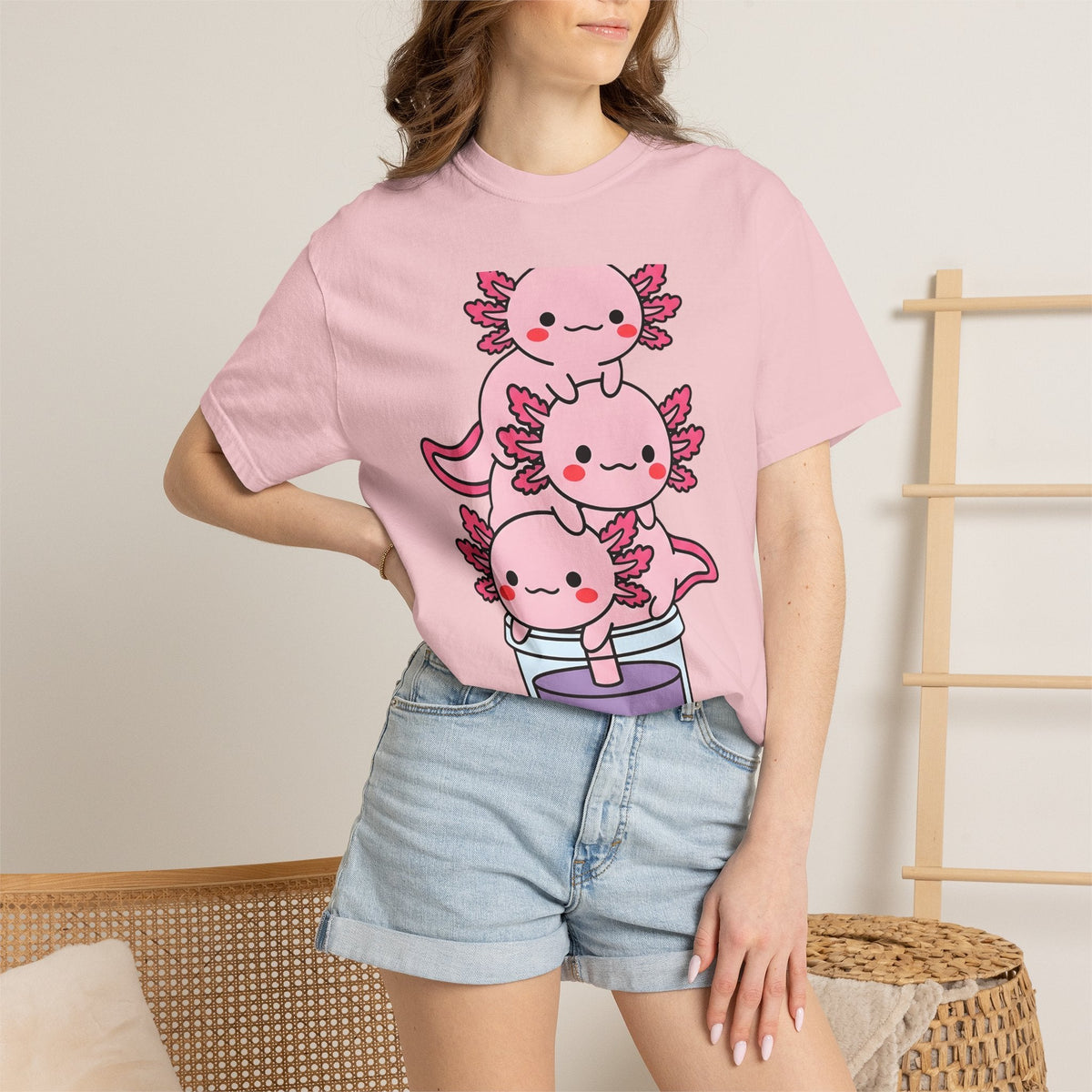 Axolotl Tea Shirt Drinks Pets Unisex Gift Cute Tee Mexican product image 12