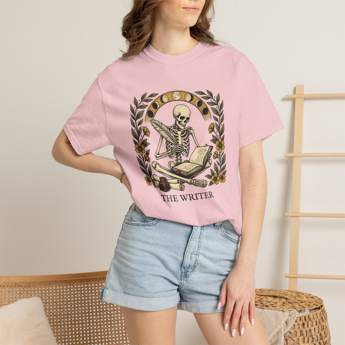 Bony Writer Shirt Boho Chic Macabre Unisex Gift Blackwork product image 12