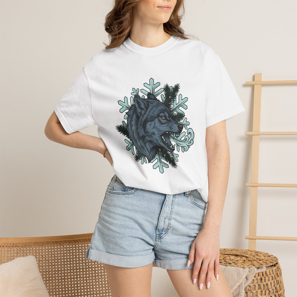 Wolf Head Shirt Winter Animal Unisex Gift Tattoo Style Tee product image 6